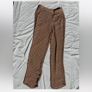 Theory Women's Brown Patterned Trousers